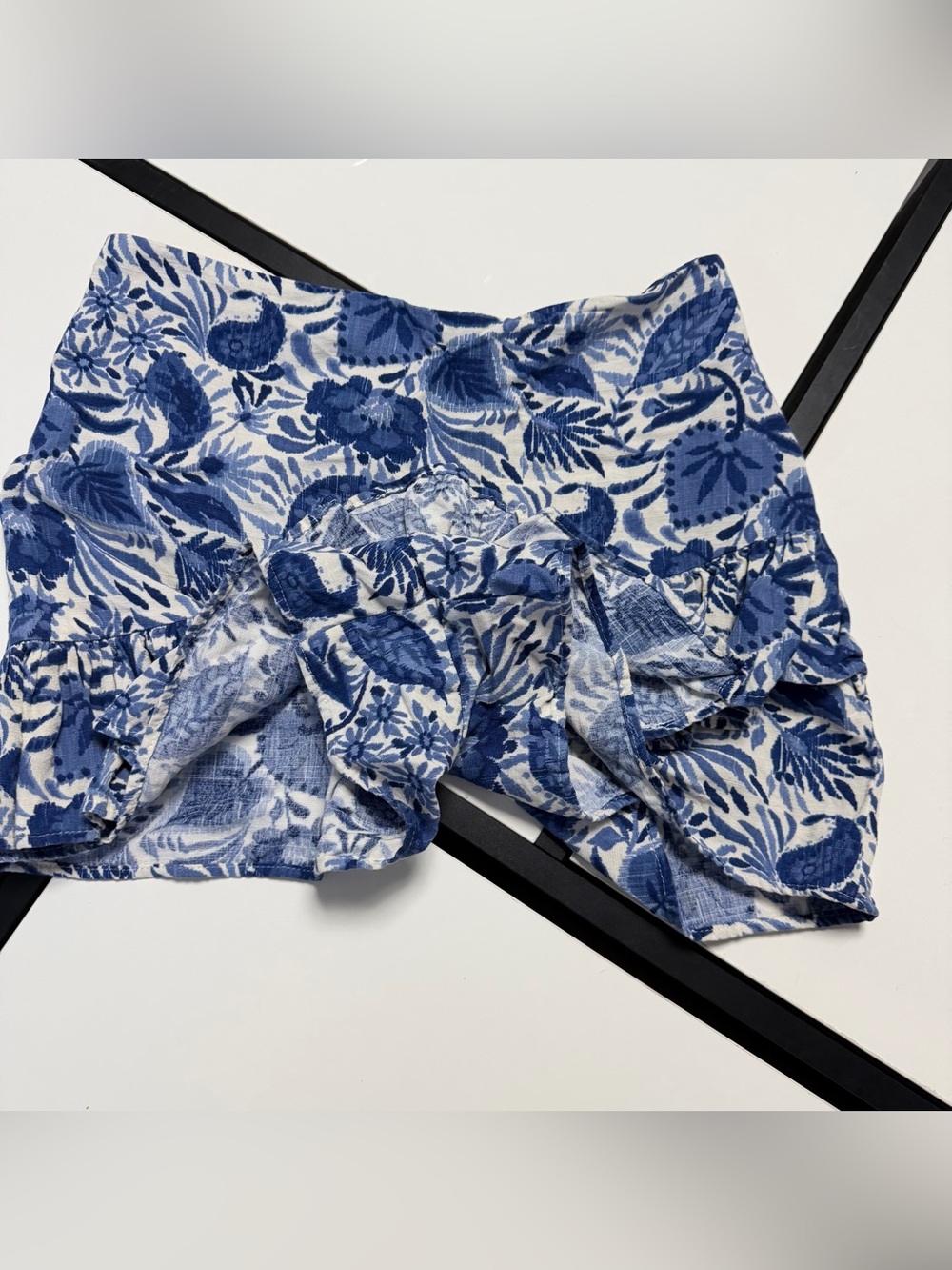 ✨ Zara Blue & White Floral Ruffled Skort | Size XS ✨🖤 - Picture 6 of 13